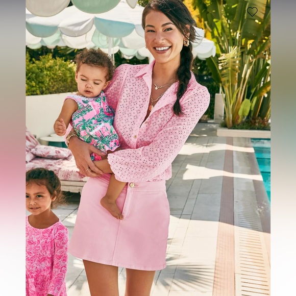 Lilly Colette Pink Stretch Denim Skort